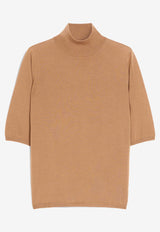 Max Mara Cecina Turtleneck Wool Knit Top Camel 2511361081600CECINA_005