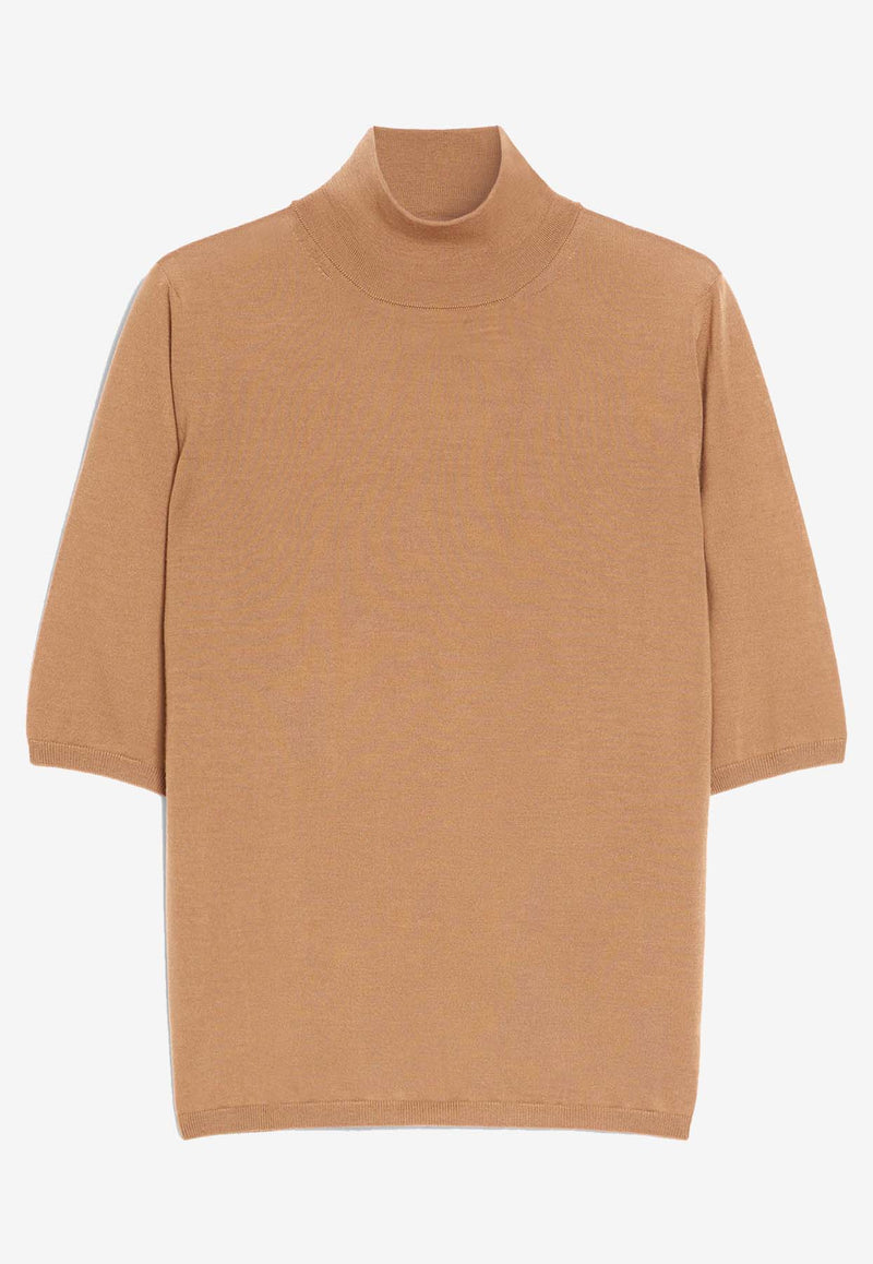 Max Mara Cecina Turtleneck Wool Knit Top Camel 2511361081600CECINA_005