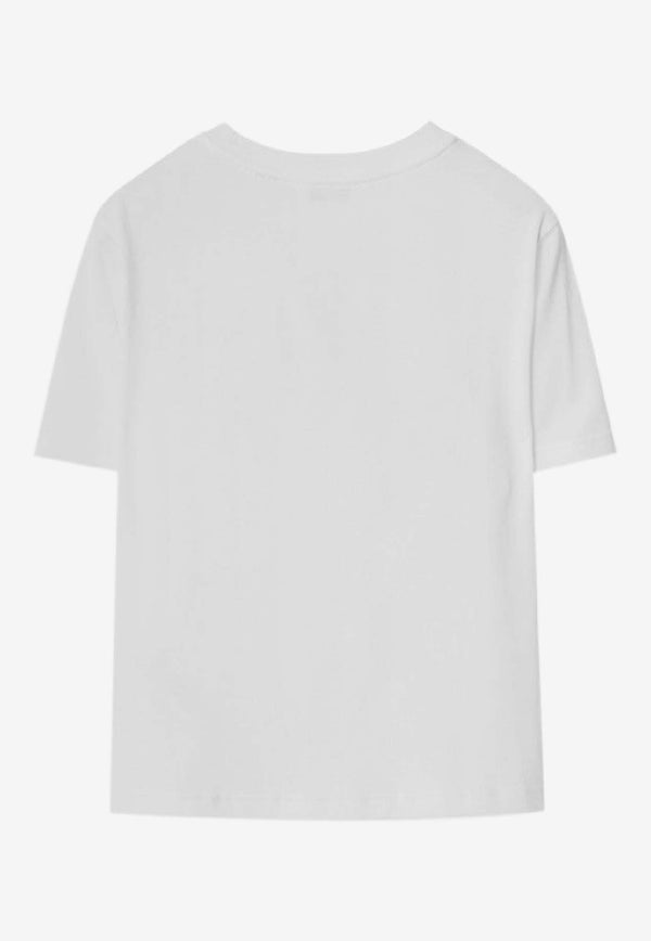 Burberry Kids Boys Checked EKD Patch T-shirt White 8120352153156/S_BURBE-A1464