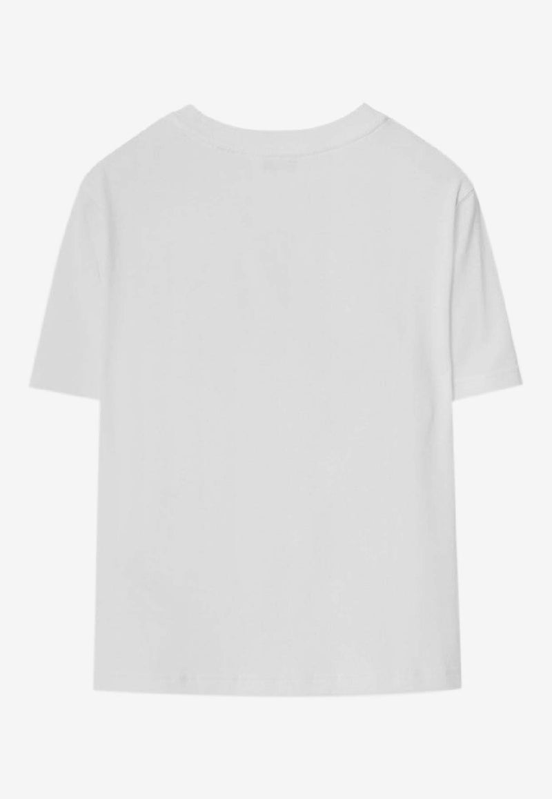 Burberry Kids Boys Checked EKD Patch T-shirt White 8120352153156/S_BURBE-A1464