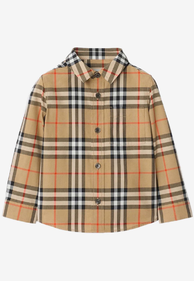 Burberry Kids Boys Signature Check Shirt Beige 8121242170626/S_BURBE-B9368