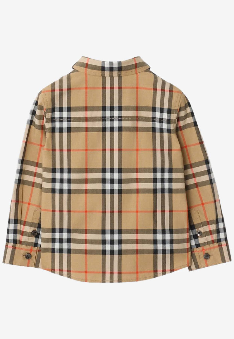 Burberry Kids Boys Signature Check Shirt Beige 8121242170626/S_BURBE-B9368