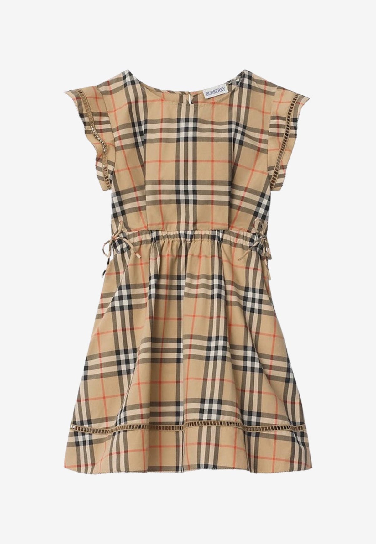 beaded ruffle tulle dress The Lionne Modest Plaid Dress Brown/Taupe/Beige Plaid / M main image 1