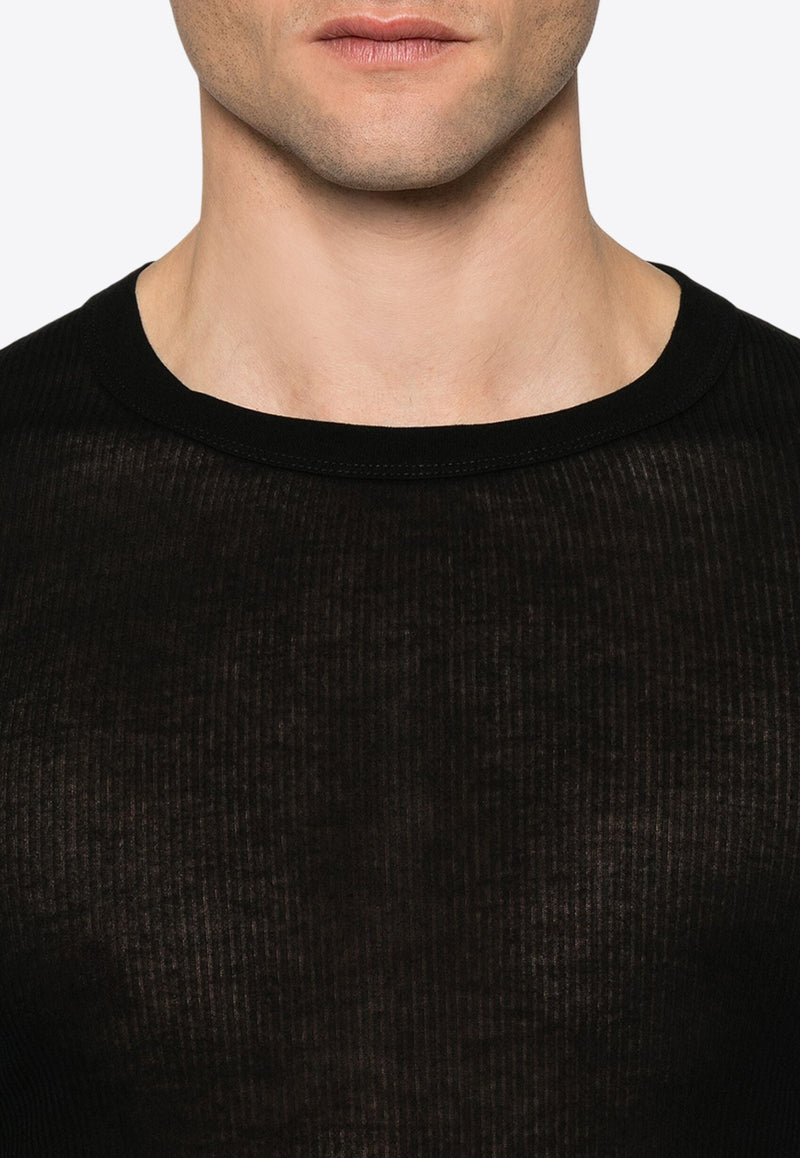 Rick Owens Ribbed Long-Sleeved T-shirt Black RU01E5250RC_09