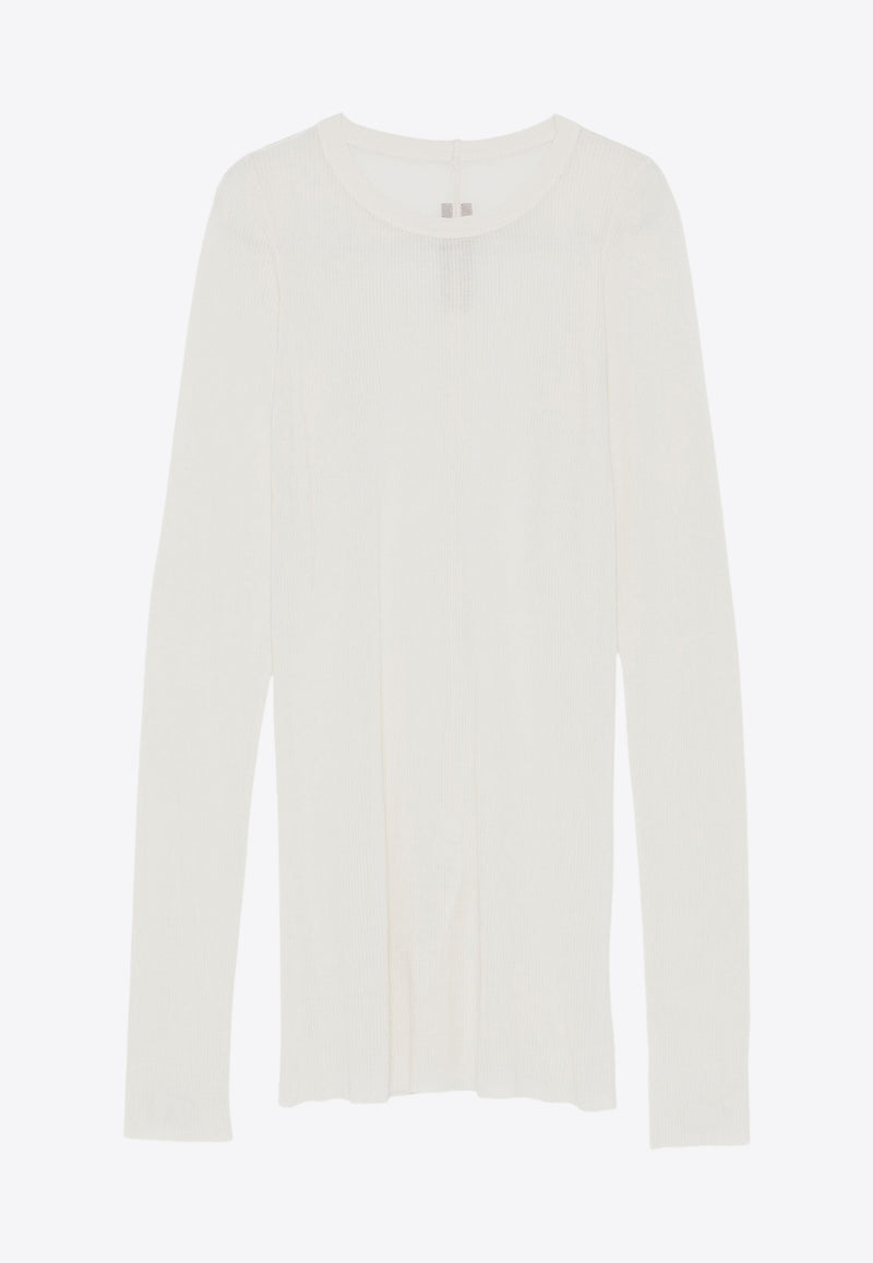 Rick Owens Ribbed Long-Sleeved T-shirt White RU01E5250RC_41