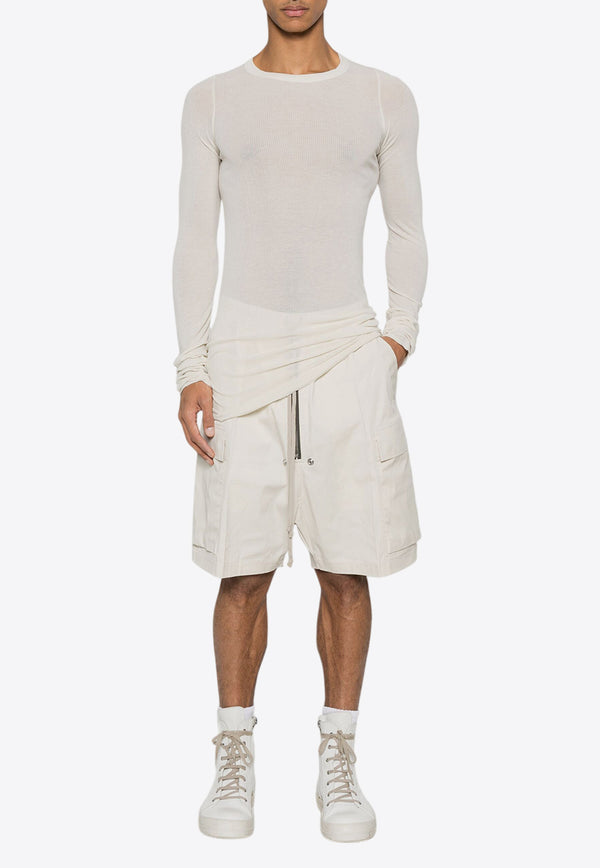 Rick Owens Ribbed Long-Sleeved T-shirt White RU01E5250RC_41