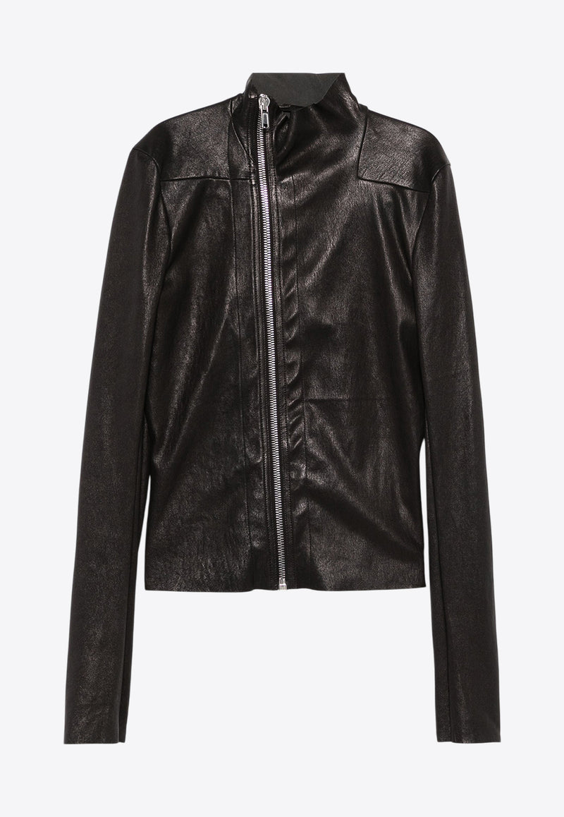 Rick Owens Gary Zip-Up Leather Jacket Black RP01E7701LSV_09