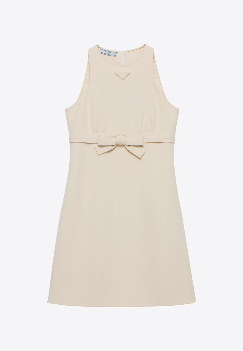 Prada Bow Viscose Mini Dress Beige P3O24GSOOO155L_F0018