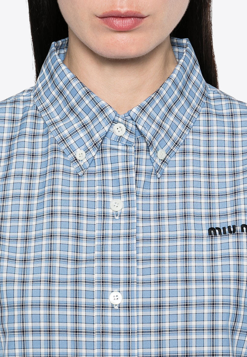 Miu Miu Checkered Mini Shirt Dress Blue MF5709SOOO16MK_F0QY6