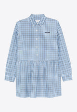 Miu Miu Checkered Mini Shirt Dress Blue MF5709SOOO16MK_F0QY6