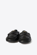 Miu Miu Logo Embossed Nappa Leather Loafers Black 5D341EF005EFX_F0002