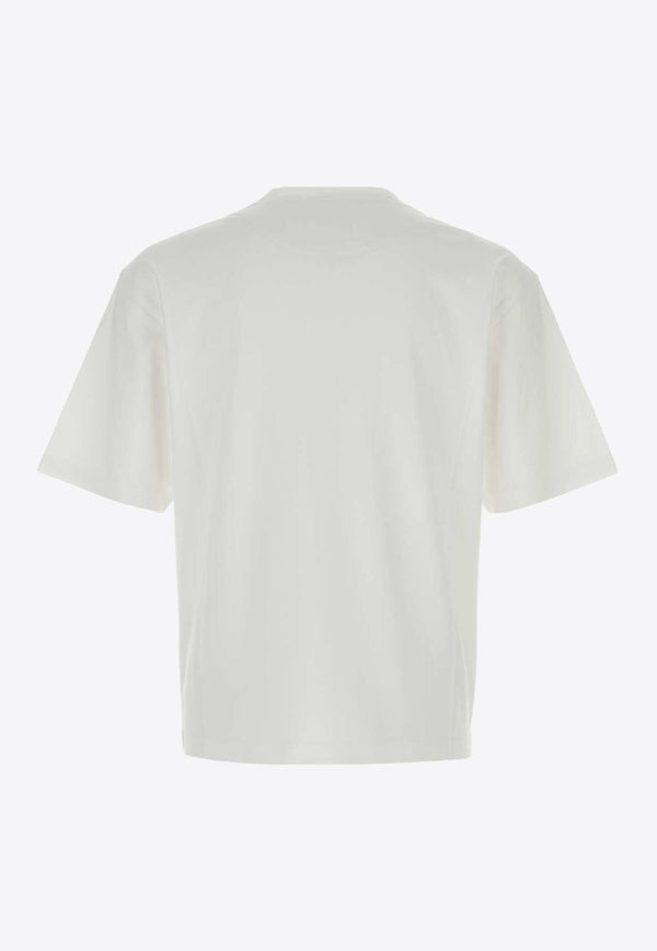 Prada Logo Embroidered T-shirt White UJN837SWM2240_F0009