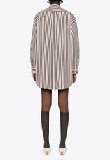 Miu Miu Striped Long-Sleeved Shirt Brown MK1904SOOO16FC_F060S