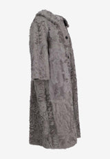 Miu Miu Chekiang Lambskin Single-Breasted Coat Gray MPS745SOOO16FX_F0424