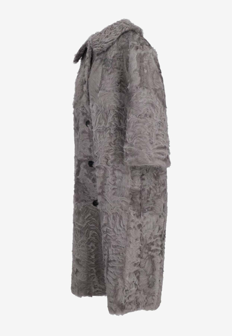 Miu Miu Chekiang Lambskin Single-Breasted Coat Gray MPS745SOOO16FX_F0424