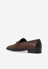 Balty Gancini Plaque Leather Loafers