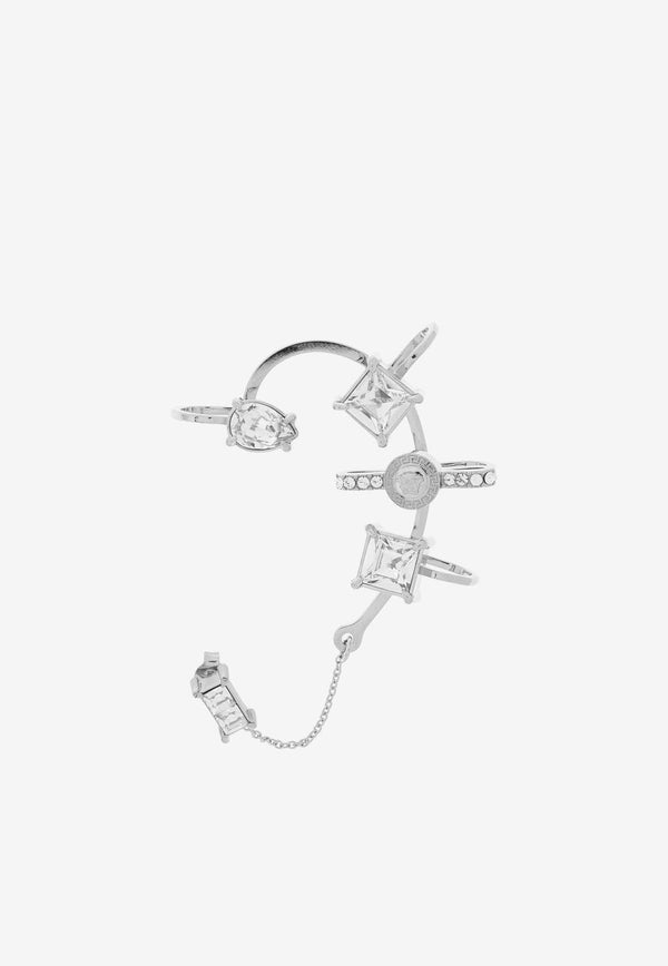 Versace Crystal Ear Cuff Single Earring Silver 1018967 1A00621-4JEE0