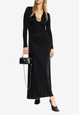 فستان جيسا طويل بقَصة عنق عميقة