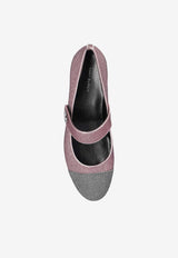 فلات باليه مُرصّع بمُقدمة مُغايرة وحزام ماري جين