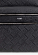 Salvatore Ferragamo Embossed Monogram Backpack Gray 241366 TRAV EMB BLO 779699-NERO GRI