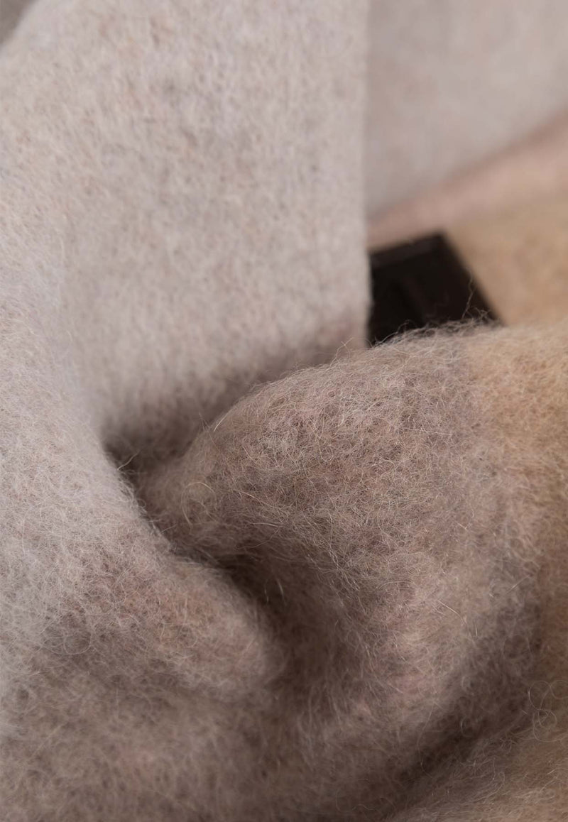 Colorblocked Wool Fringed Scarf