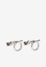 Salvatore Ferragamo Gancini Logo Cufflinks Silver 770381 CLNK EVO 780311-PLD