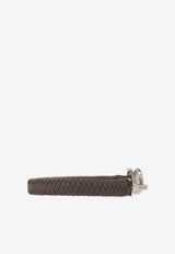Gancini Plaque Leather Bracelet