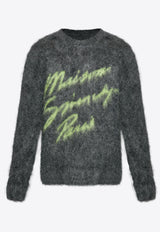 Logo-Inlay Mohair Crewneck Sweater