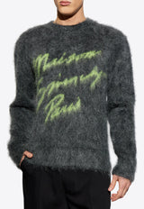 Logo-Inlay Mohair Crewneck Sweater