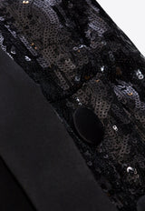 Sequined Blazer with Padded Shoulders