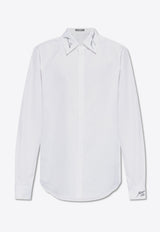 Balmain Cotton shirt with embroidered logo White EH1HS409 CF43-0FA