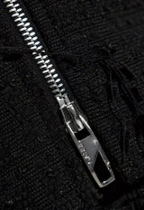 Feather-Embellished Zip-Up Jacket