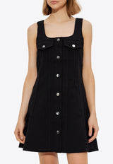 فستان قصير من الكريب بلا أكمام