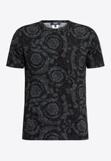Versace Barocco Print Crewneck T-shirt Black 1000959 1A11188-5B050