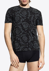 Versace Barocco Print Crewneck T-shirt Black 1000959 1A11188-5B050