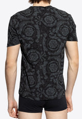 Versace Barocco Print Crewneck T-shirt Black 1000959 1A11188-5B050