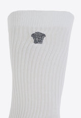 Versace Medusa Ribbed Socks White 1008835 1A13105-2W020
