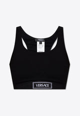 Versace Logo Waistband Cropped Top Black 1015880 1A12037-1B000