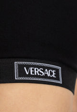 Versace Logo Waistband Cropped Top Black 1015880 1A12037-1B000