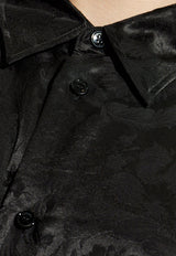 Versace Barocco Jacquard Silk-Blend Shirt Black 1017398 1A10070-1B000