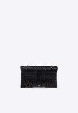 Versace Mini Kleio Quilted Leather Crossbody Bag Black 1017740 1A12975-1B00V