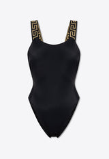 Versace Greca Border One-Piece Swimsuit Black 1018165 1A11119-1B000