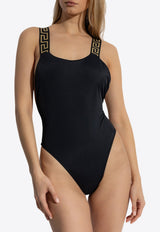 Versace Greca Border One-Piece Swimsuit Black 1018165 1A11119-1B000