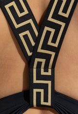 Versace Greca Border One-Piece Swimsuit Black 1018165 1A11119-1B000