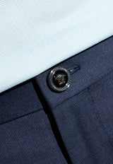 Versace Wool Straight-Leg Tailored Pants Navy  1018896 1A08858-1UL40