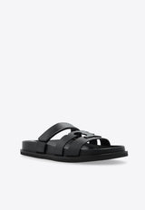 Tory Burch Ines Leather Sport Slides Black 161636 0-006