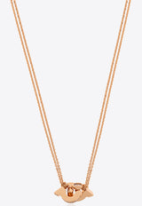 Ferragamo Double Gancini Pendant Chain Necklace Metallic 760771 NKL FLUIDZIR 780493-ORO ROSA ROSA