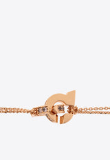 Ferragamo Double Gancini Pendant Chain Necklace Metallic 760771 NKL FLUIDZIR 780493-ORO ROSA ROSA
