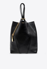 Chloé Large Spin Leather Tote Bag Black CHC25SS810 N84-001