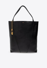 Chloé Large Spin Leather Tote Bag Black CHC25SS810 N84-001